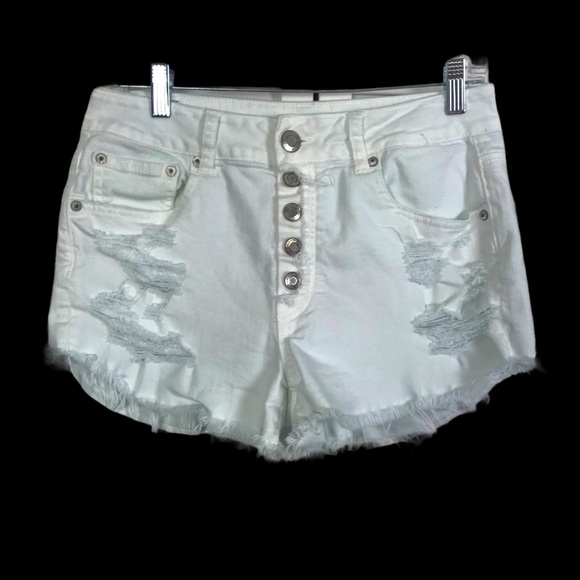 American Eagle Outfitters Pants - American Eagle White High Rise Distressed Shorts